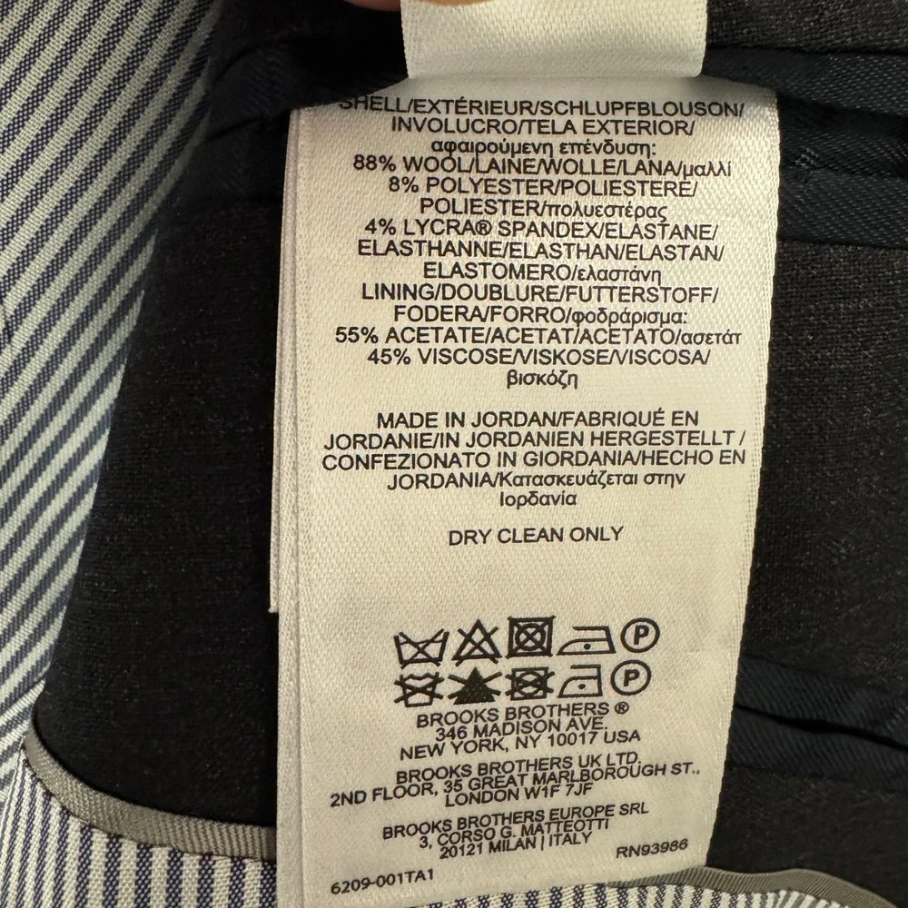 Brooks Brothers Explorer Suit Mens 42R W37 L32 Gray Madison Fitzgerald Wool